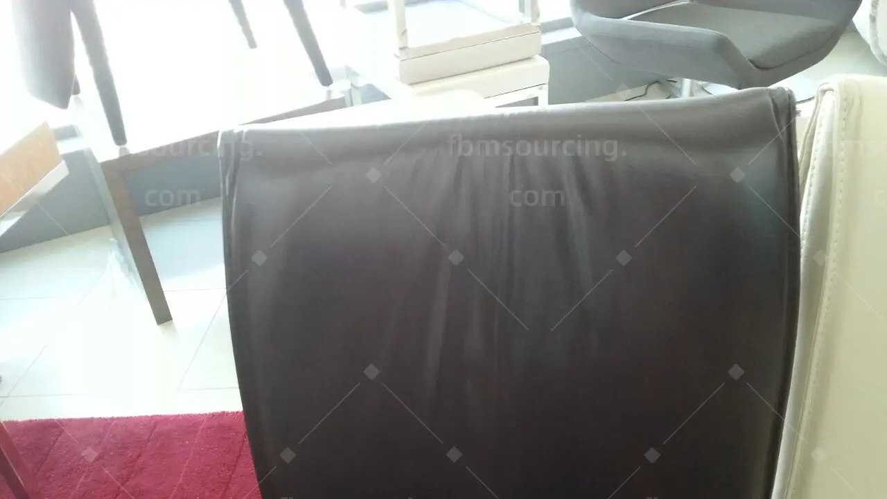 Leather sofa inspected at Guangzhou furniture showroom — FBM Sourcing Dubai