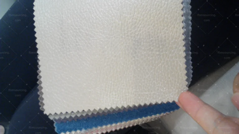 White fabric swatch material review at Guangzhou textile market — FBM Sourcing