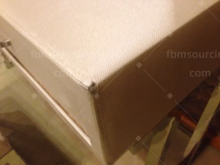 Upholstered sofa corner detail inspection for Dubai residential project — FBM Sourcing