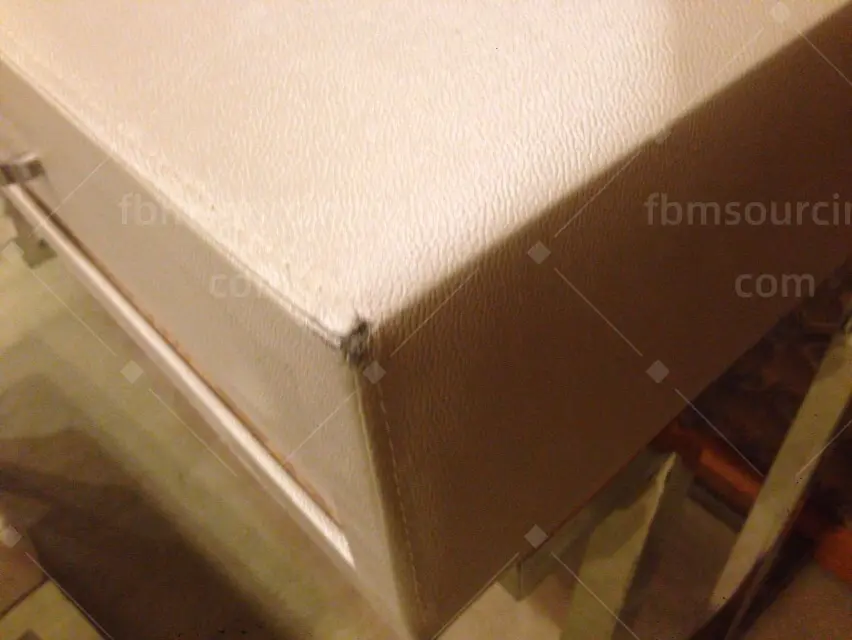 Upholstered sofa corner detail inspection for Dubai residential project — FBM Sourcing