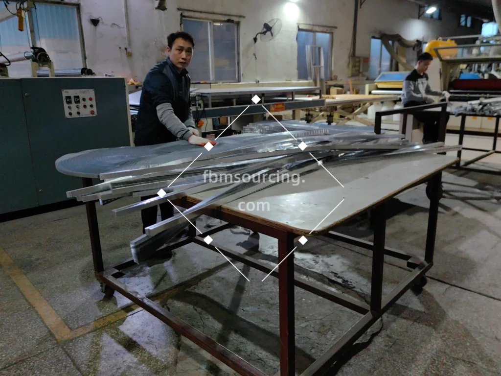 Drywall partition panels under factory QC inspection in China for a commercial school project - drywall partitions sourcing from China