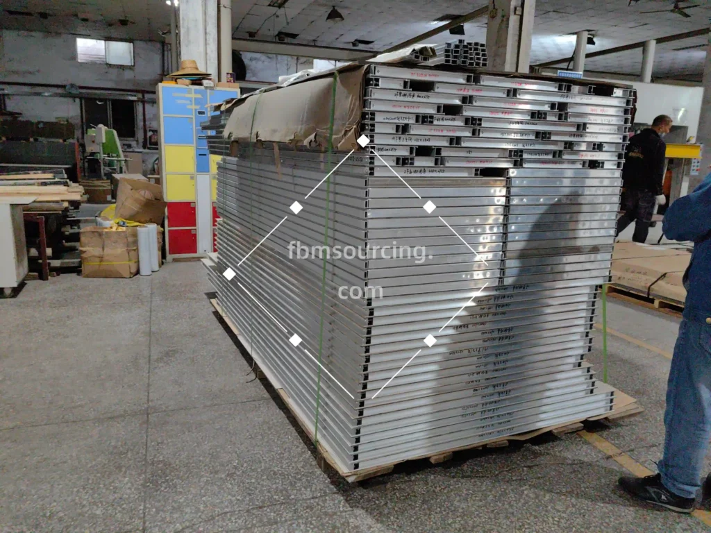 Office partition panels under factory quality inspection in China - office partitions sourcing for commercial fit-out projects