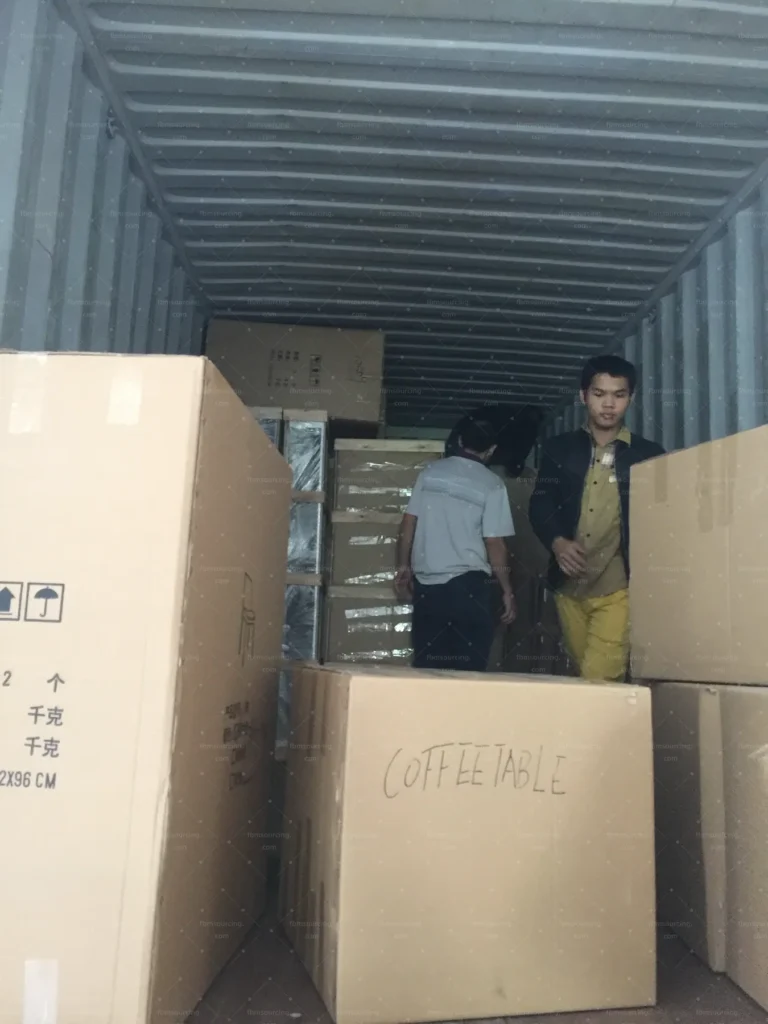 Office furniture container loading supervision photo 04 for international shipping from China