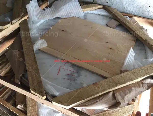furniture sourcing agent quality control - marble coffee table top edge finish check - Iran restaurant furniture procurement