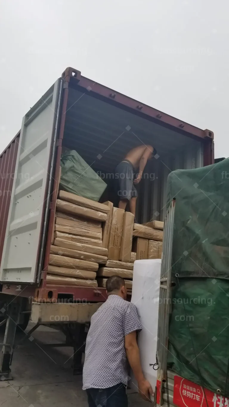 Mixed building materials cartons loaded into 40HQ container