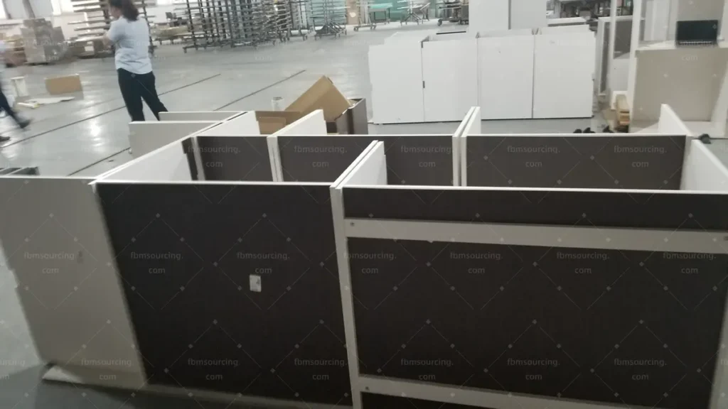 Cabinet carcass production QC at Foshan cabinet factory