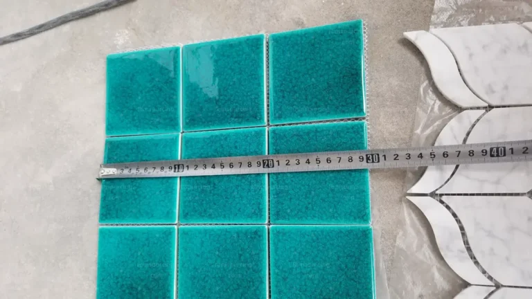 Teal crackle glaze pool mosaic tile dimension QC China