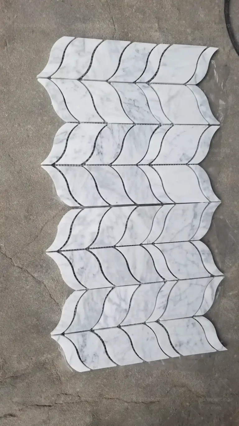 Leaf pattern marble mosaic sheet QC by China sourcing agent