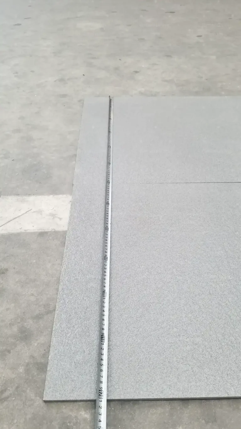 Grey porcelain outdoor tile thickness measured during China QC