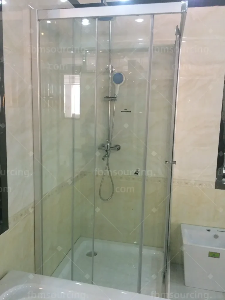 Framed glass shower enclosure display checked for the Australian villa bathrooms