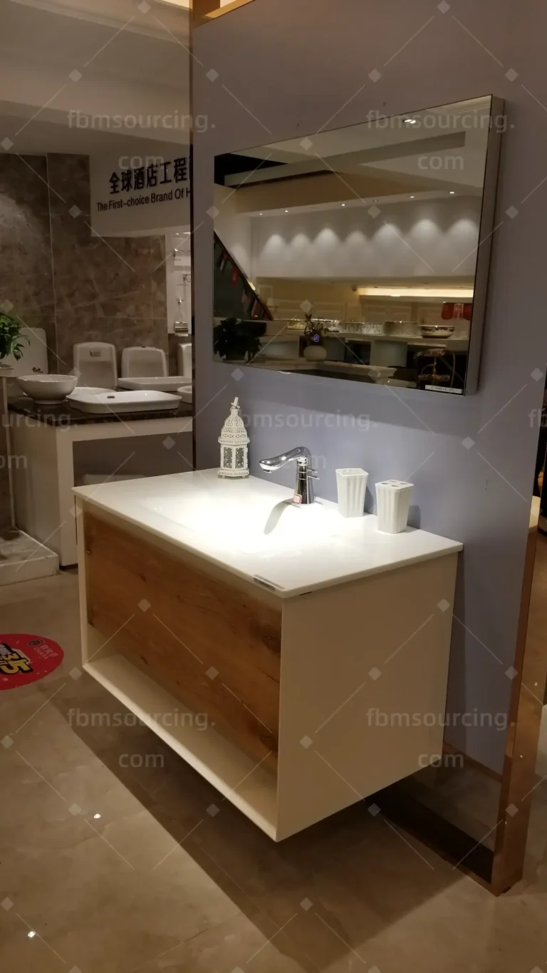 Wall-hung timber vanity with stone top selected for Australia home