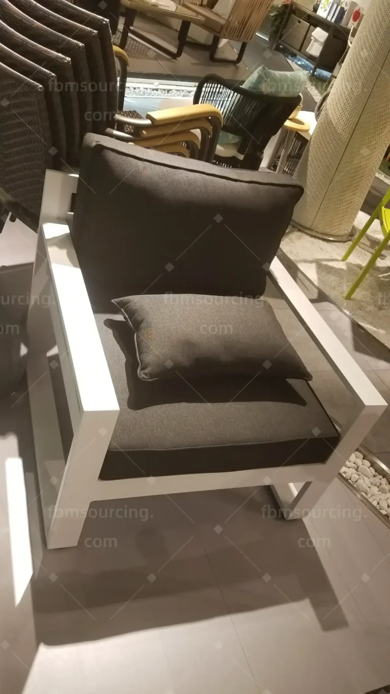Powder-coated aluminium outdoor armchair selected for Australia project