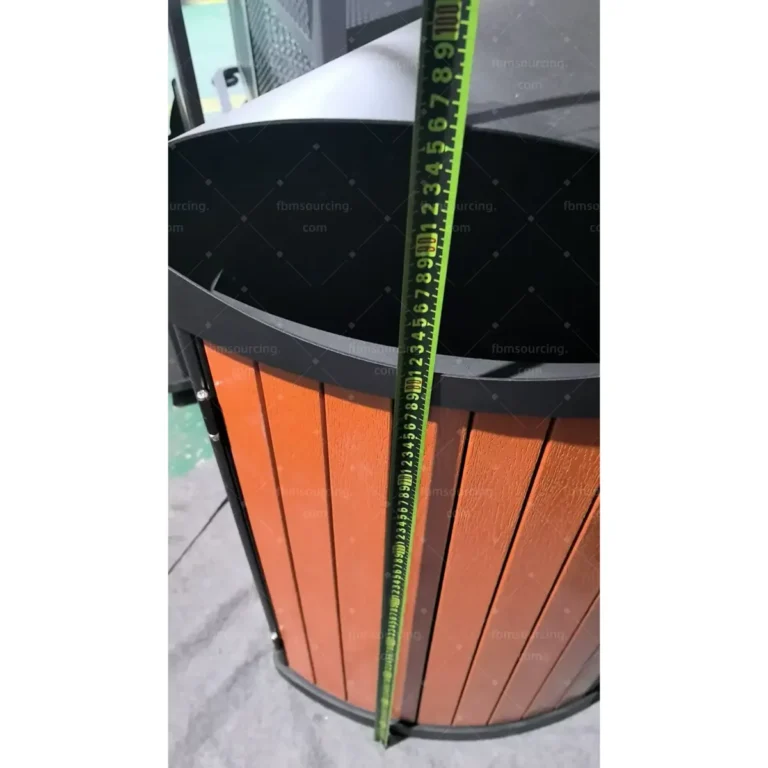 Park litter bin height dimension check during municipal project QC
