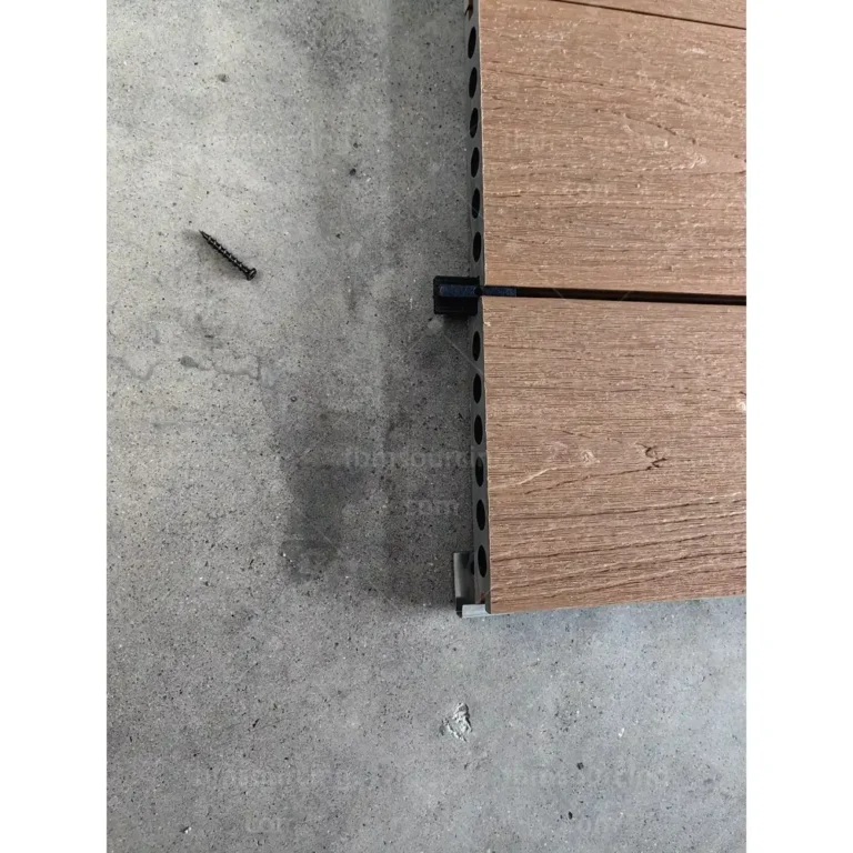 WPC decking board edge and groove detail checked during factory QC