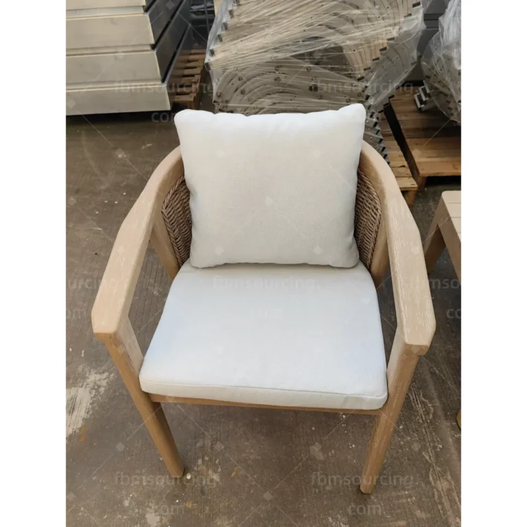 Outdoor lounge armchair with cushion — municipal park FF&E procurement from China