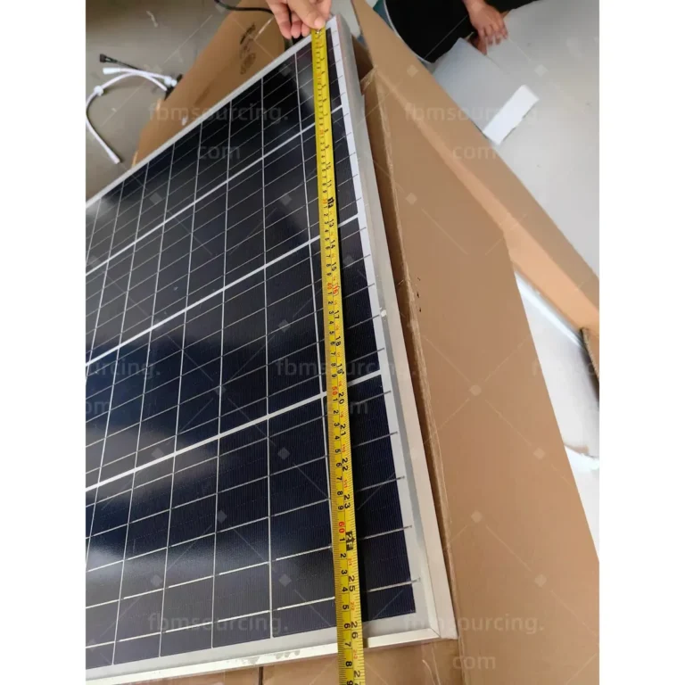 Solar panel dimensions measured during solar street light QC for park project