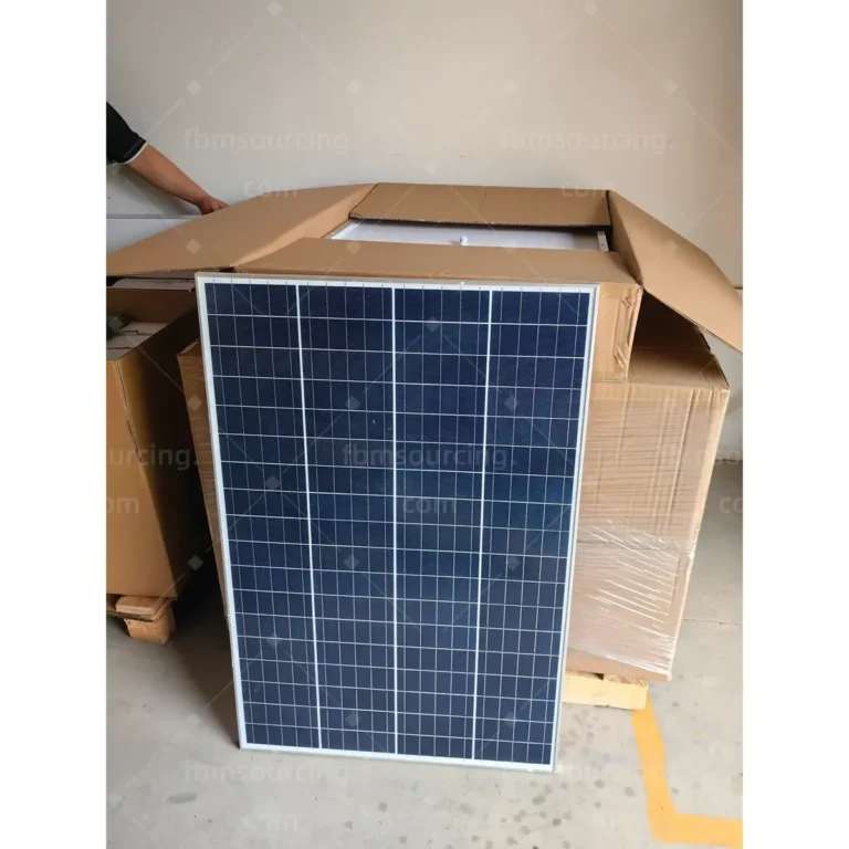 Solar panel packed for export after inspection — municipal park lighting procurement