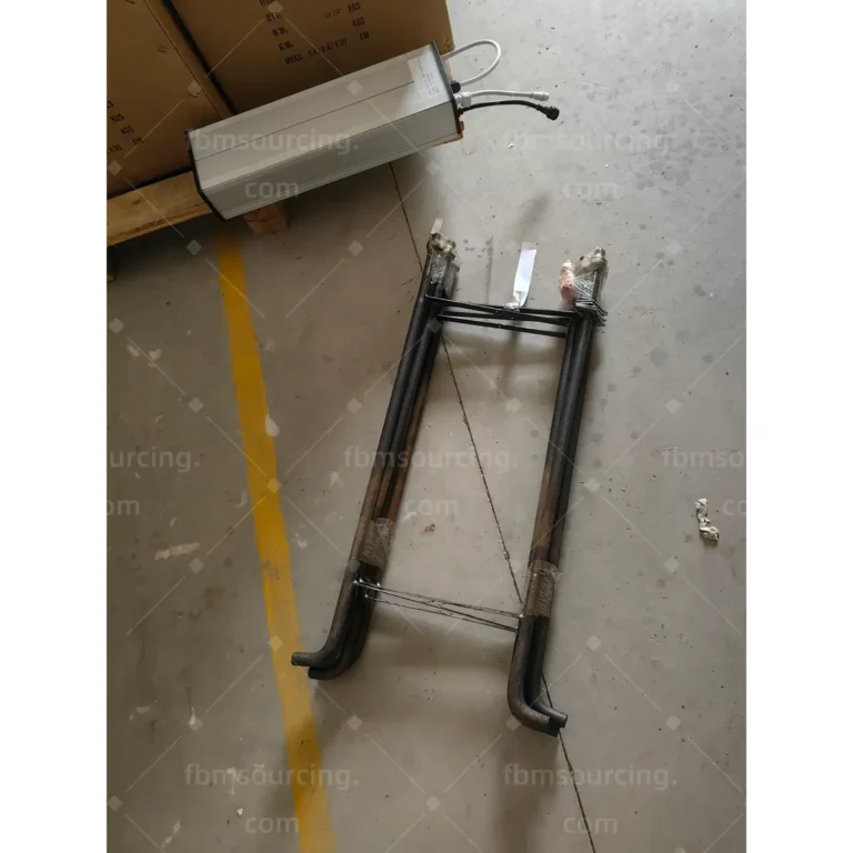 Street light pole components laid out for completeness check during QC