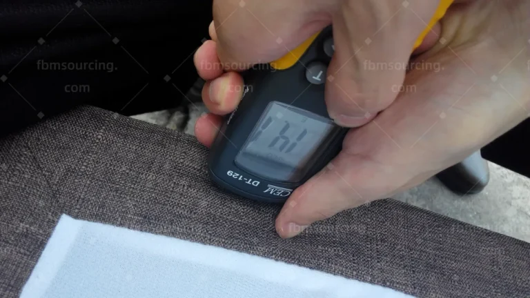 Netherlands sofa and office chair procurement - upholstery fabric thickness gauge test during quality control