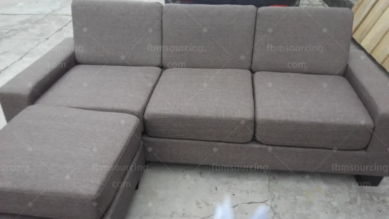 Netherlands sofa and office chair procurement - grey fabric sectional sofa assembled for pre-shipment inspection