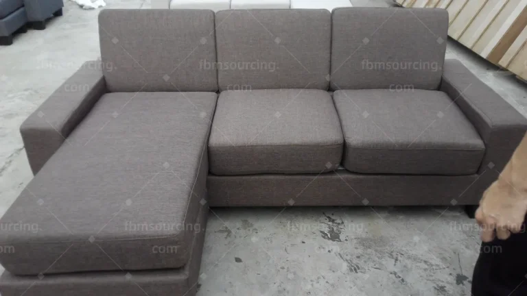 Netherlands sofa and office chair procurement - three-seater sectional sofa front view during factory QC