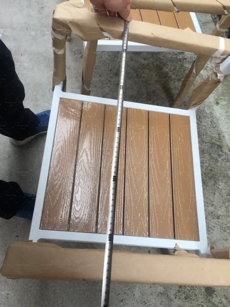 Outdoor table dimension measurement qc — FBM Sourcing China furniture sourcing agent