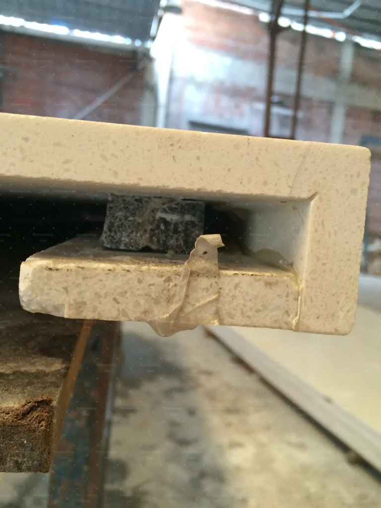 Quartz stone window sill profile verified at the stone factory