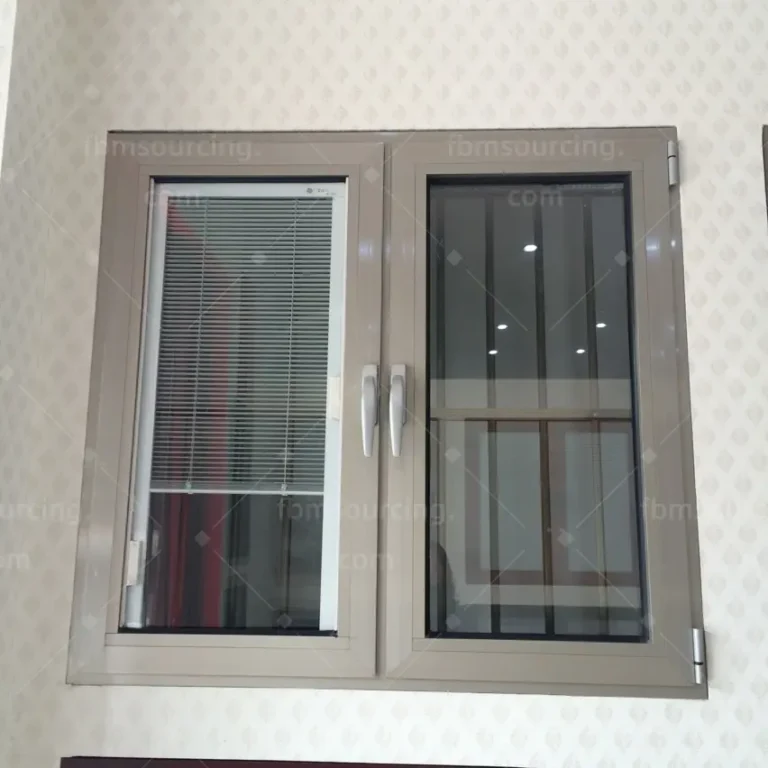Thermal-break aluminum window with built-in blinds shortlisted for a new-build villa in Saudi Arabia