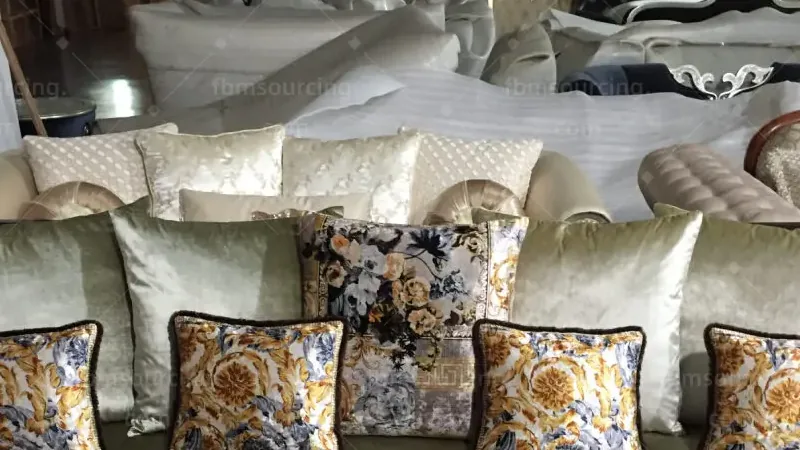 Villa furniture procurement United Kingdom - custom velvet sofa produced and inspected in China