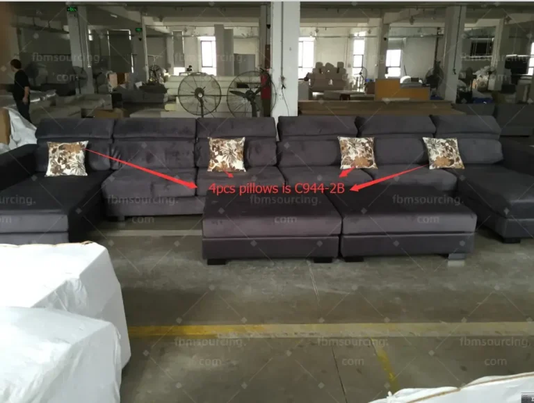 UK villa furniture procurement - custom six-metre sofa measured against order spec