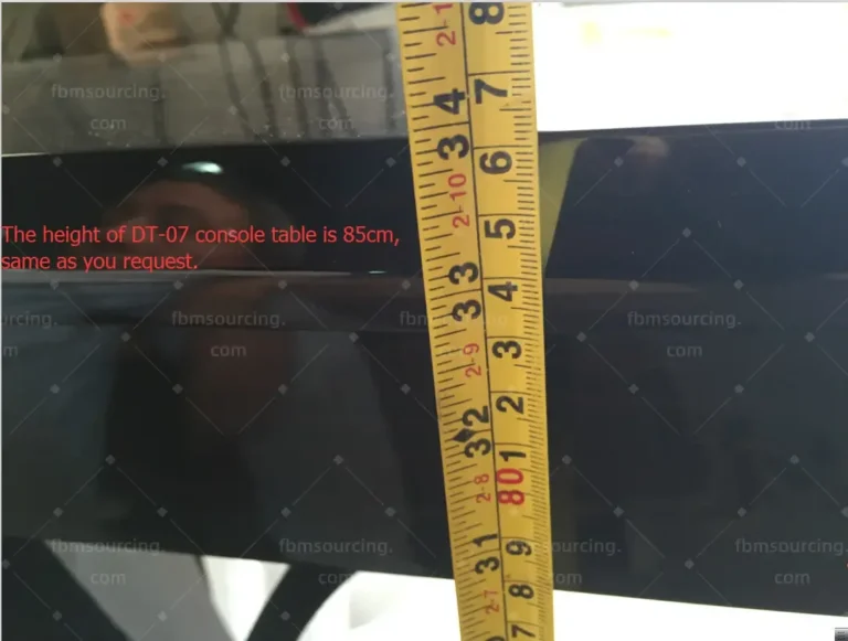 UK villa furniture procurement - lacquered console table finish inspection