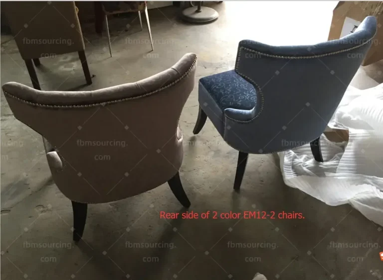 UK villa furniture procurement - upholstered dining chair frame inspection