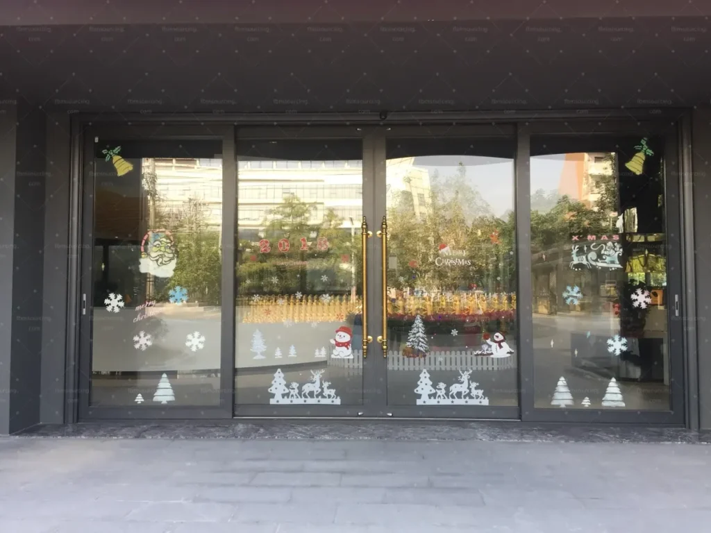 building material sourcing agent quality inspection - aluminum framed commercial glass entrance doors - US contractor project