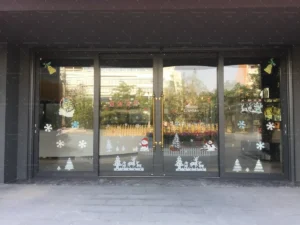 building material sourcing agent quality inspection - aluminum framed commercial glass entrance doors - US contractor project