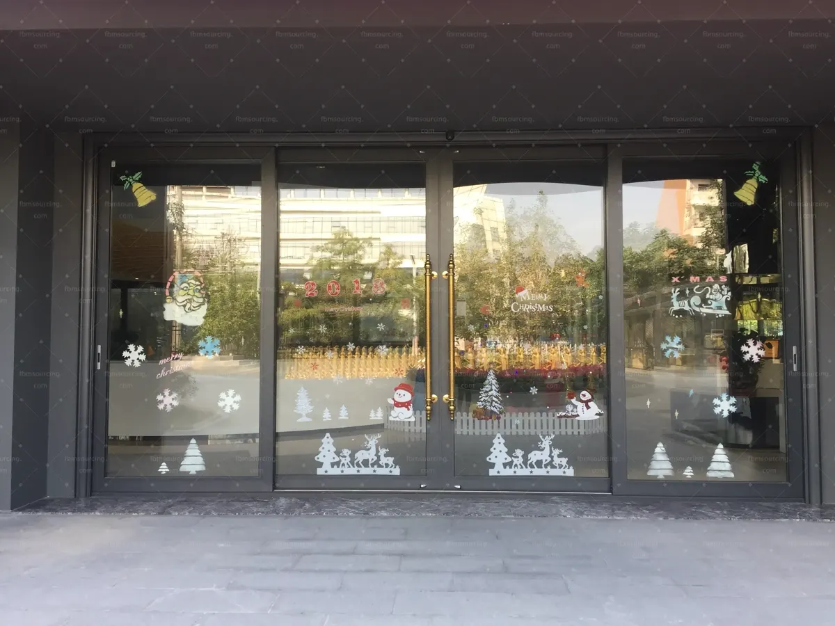 building material sourcing agent quality inspection - aluminum framed commercial glass entrance doors - US contractor project