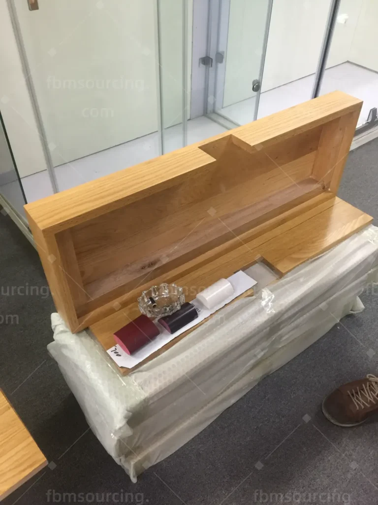 building material sourcing agent factory visit - solid oak joinery sample review - US contractor project