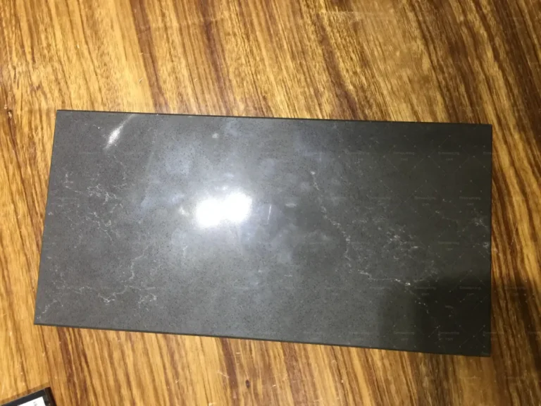 Black marble benchtop sample verified during villa materials inspection