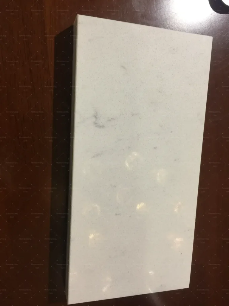 White marble-look benchtop sample approved for villa kitchen