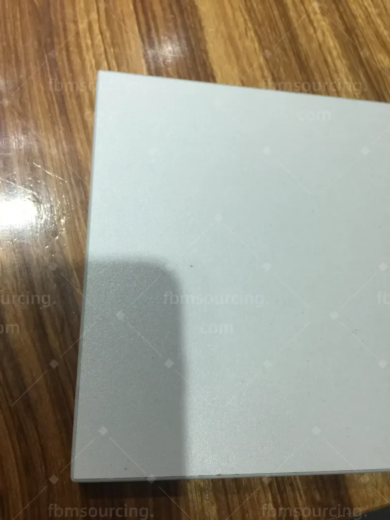 Quartz benchtop sample selected for villa kitchen sourcing from China