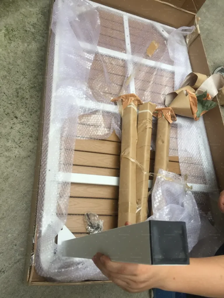 Wpc outdoor table packing verification — FBM Sourcing China furniture sourcing agent