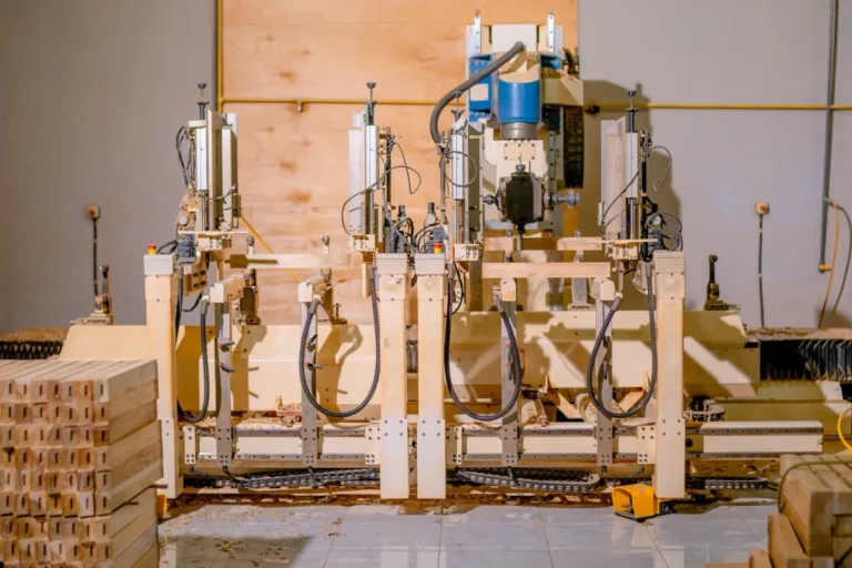 Woodworking production machinery at a Chinese furniture factory illustrating MOQ setup costs