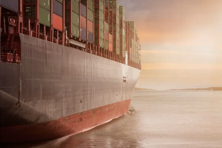 Container ship shipping from China to the Caribbean with project cargo