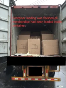 Container fully loaded with restaurant and bar furniture cartons for a South Africa project