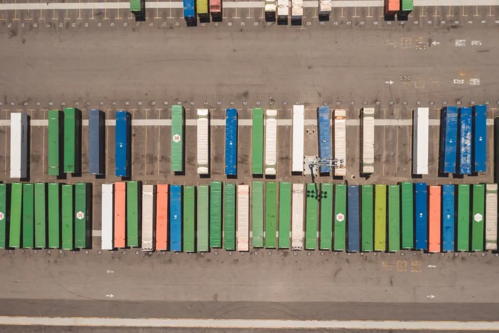 Container yard at a US port illustrating us anti-dumping duties china cargo categories