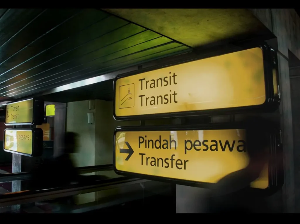 Illuminated wayfinding signage of the type made by commercial signage manufacturers in China