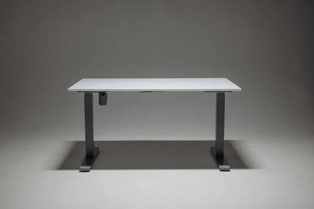 Electric height-adjustable desk frame with single motor column for office projects sourced from China