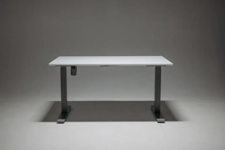 Electric height-adjustable desk frame with single motor column for office projects sourced from China