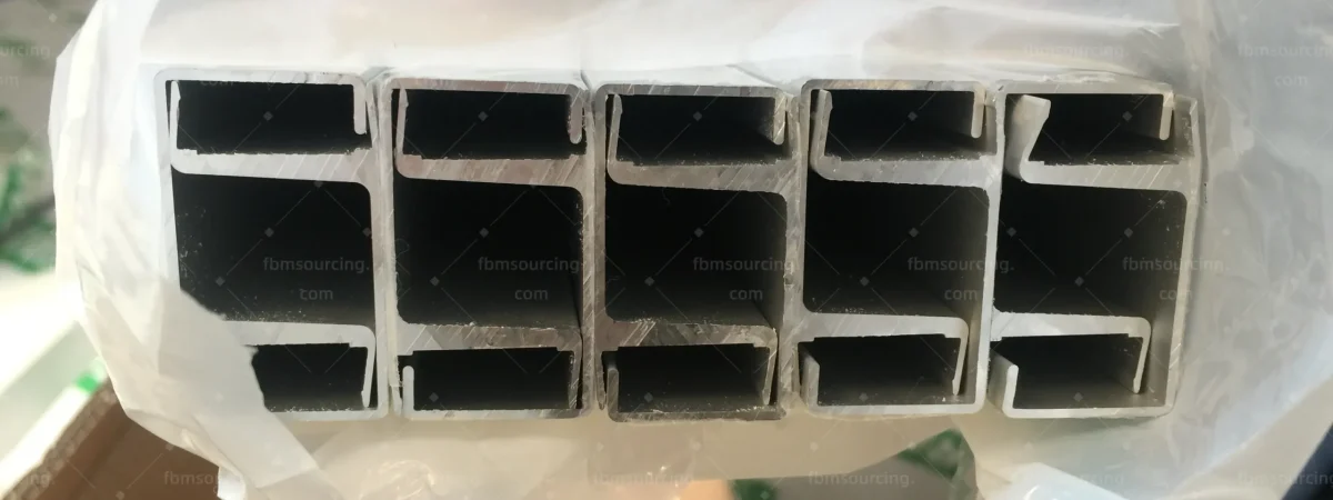 Aluminum extrusion profile cross-section sourced for railing systems in China