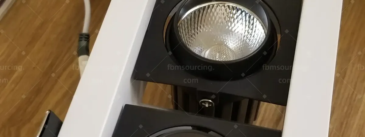 Triple head LED grille downlight QC before container loading