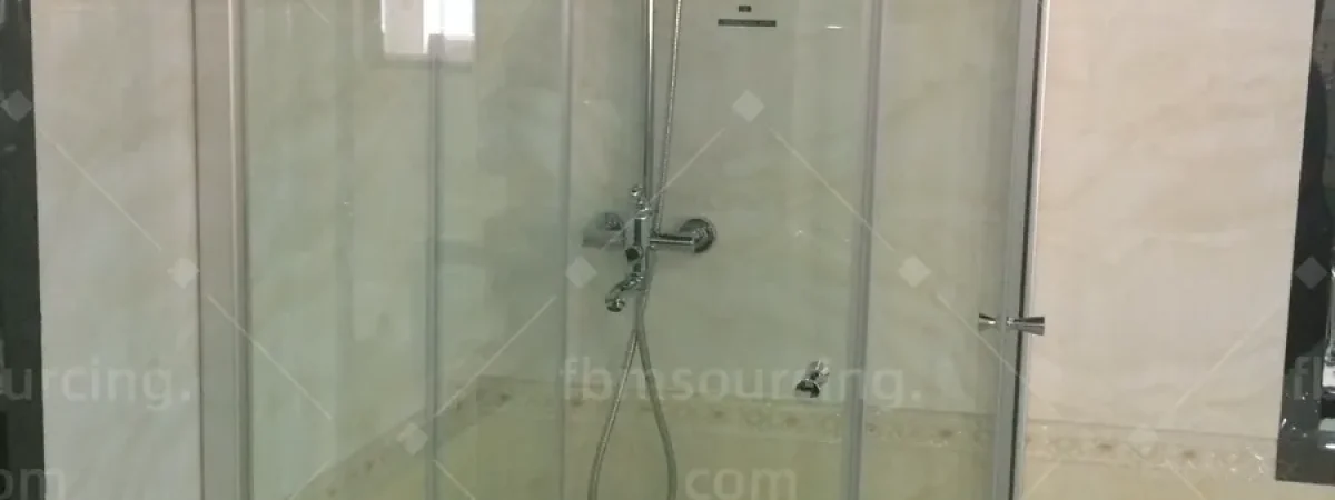 Framed glass shower enclosure display checked for the Australian villa bathrooms